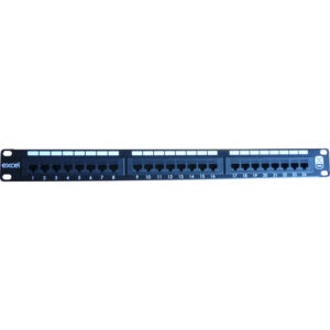 Excel Networking Panel Excel Cat.6 UTP, 1U 19". Con 24 módulos. Sistema IDC. Color Negro.