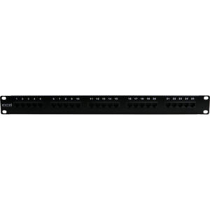 Excel Networking Panel Excel Cat.3, 1U, 19". 25 puertos RJ45. Color negro.