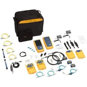 Fluke Networks Plataforma Versiv2 completa de certificación para fibra óptica Monomodo y multimodo para nivel 1 Certifiber (OLTS), cobre 2 GHz DSX-8000 Cat 8 CableAnalyzer. Incluye: CertiFiber Pro Módulos OLTS multimodo y cámara de inspección: Versiv principal y remoto + módulos de cobre DSX (2) + módulos OLTS multimodo (2) + cámara de inspección + WiFi integrado.