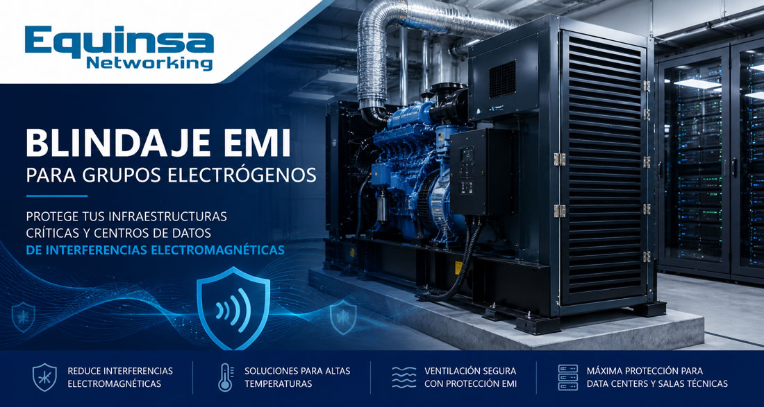 Las interferencias electromagnéticas generadas por grupos electrógenos pueden comprometer el funcionamiento de servidores, sistemas de comunicaciones y electrónica sensible. Descubre cómo las soluciones de blindaje EMI ayudan a proteger Data Centers, salas técnicas e infraestructuras críticas frente a este riesgo invisible.